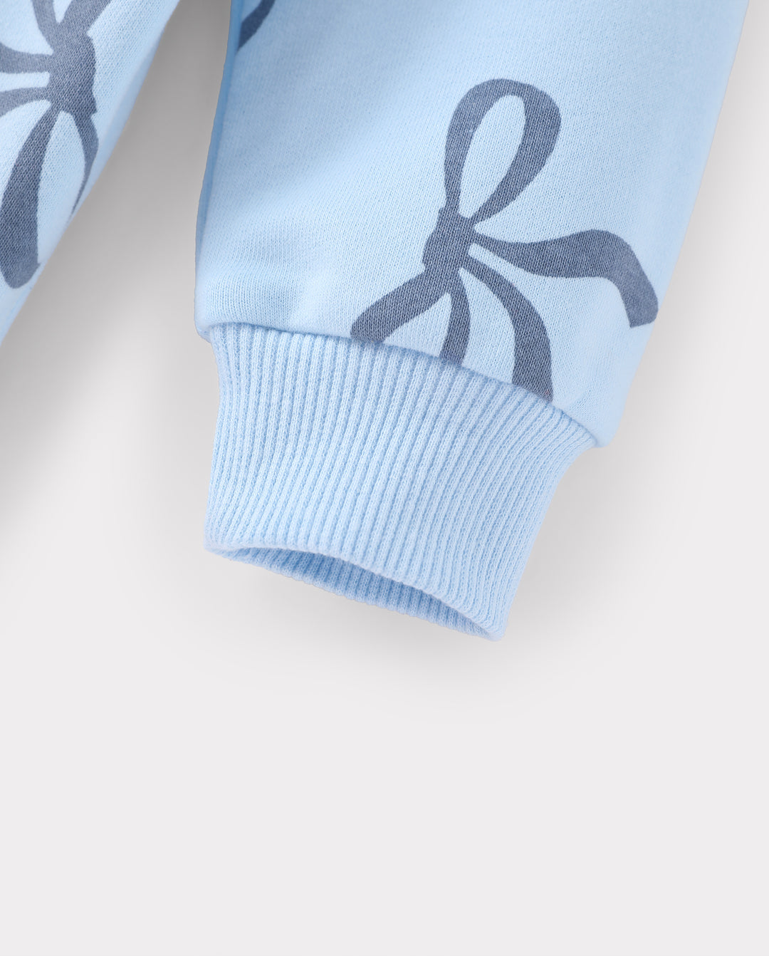 Mommy and Me Bow Print Hoodies Blue Blue