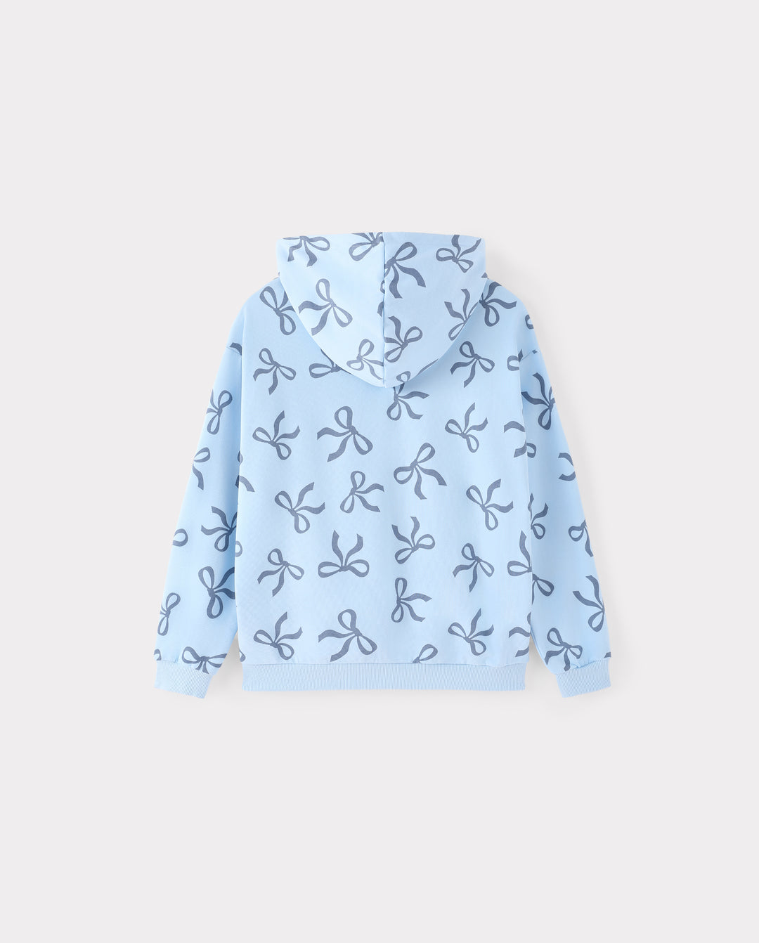 Mommy and Me Bow Print Hoodies Blue Blue