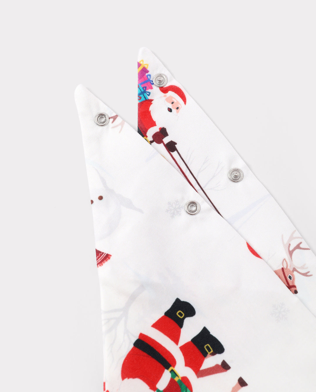 Family Matching Christmas Pajamas Reindeer & Santa Claus Print White Plus Size RED/WHITE