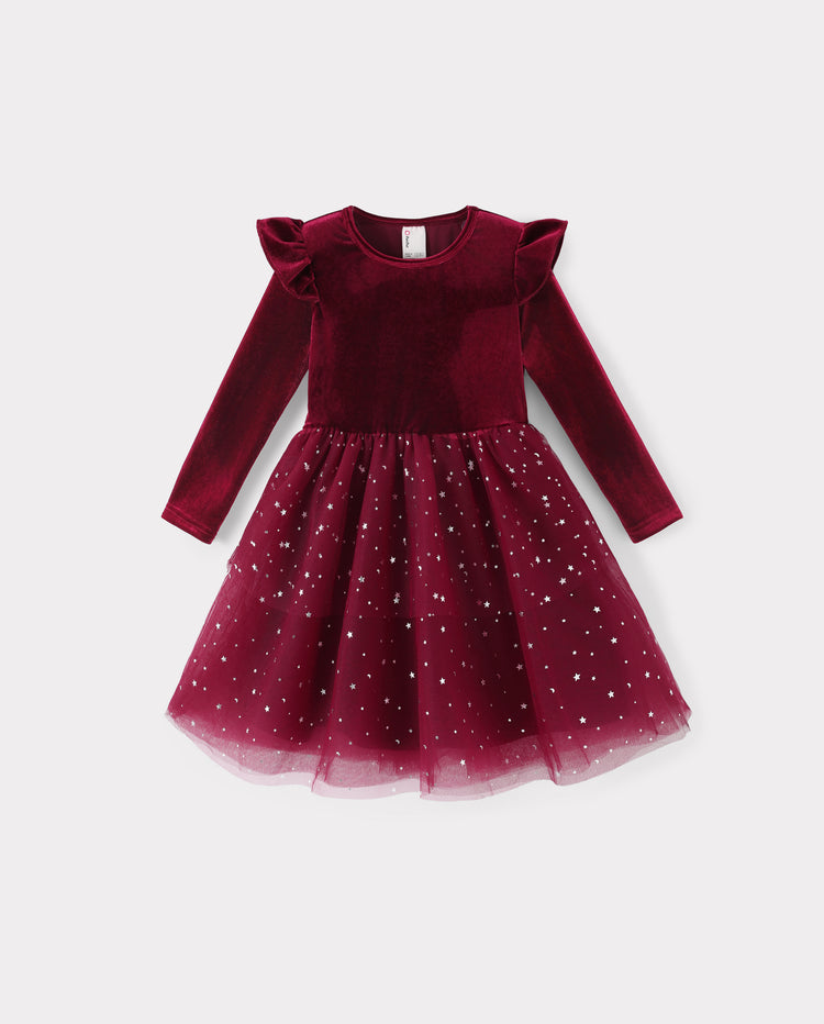 Family Matching Vintage Party Outfits Red Burgundy
