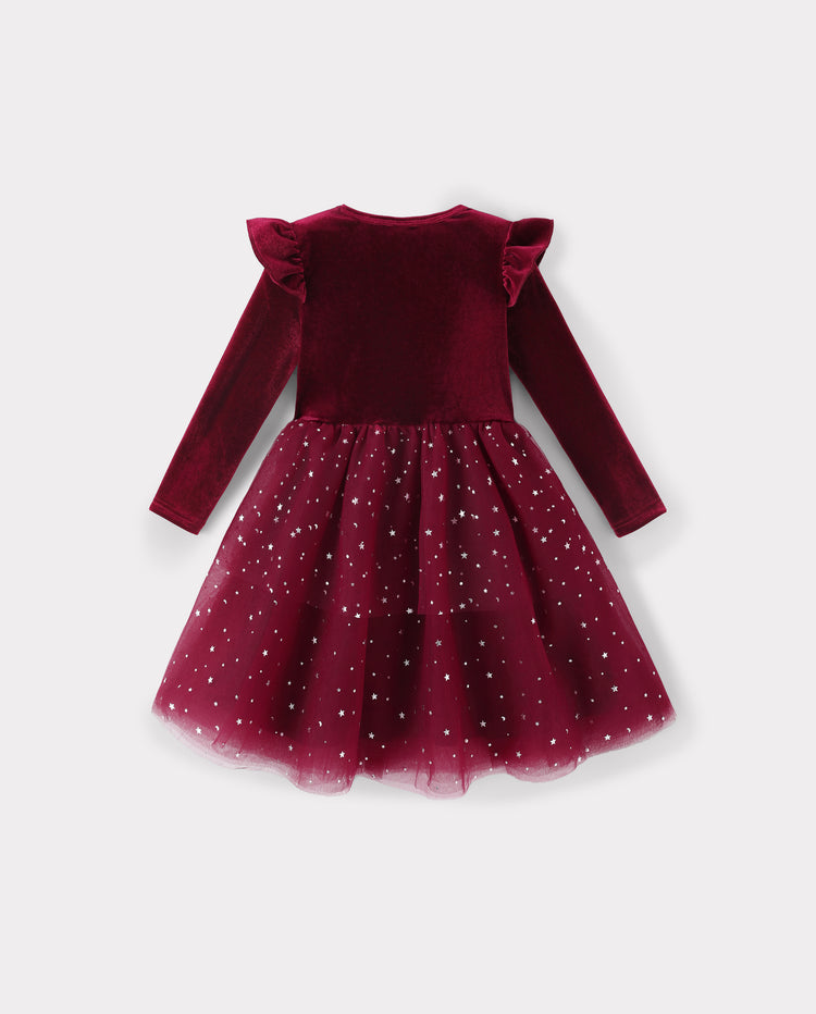 Family Matching Vintage Party Outfits Red Burgundy