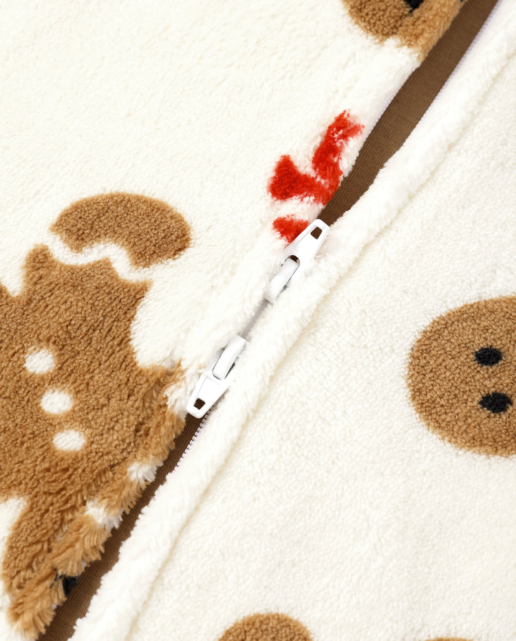Pyjama de Noël assorti pour toute la famille, imprimé pain d’épice, combinaison en polaire corail