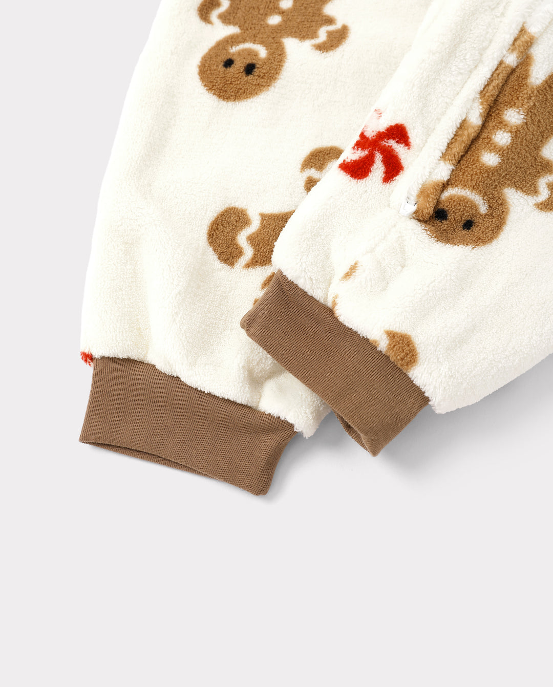 Pyjama de Noël assorti pour toute la famille, imprimé pain d’épice, combinaison en polaire corail