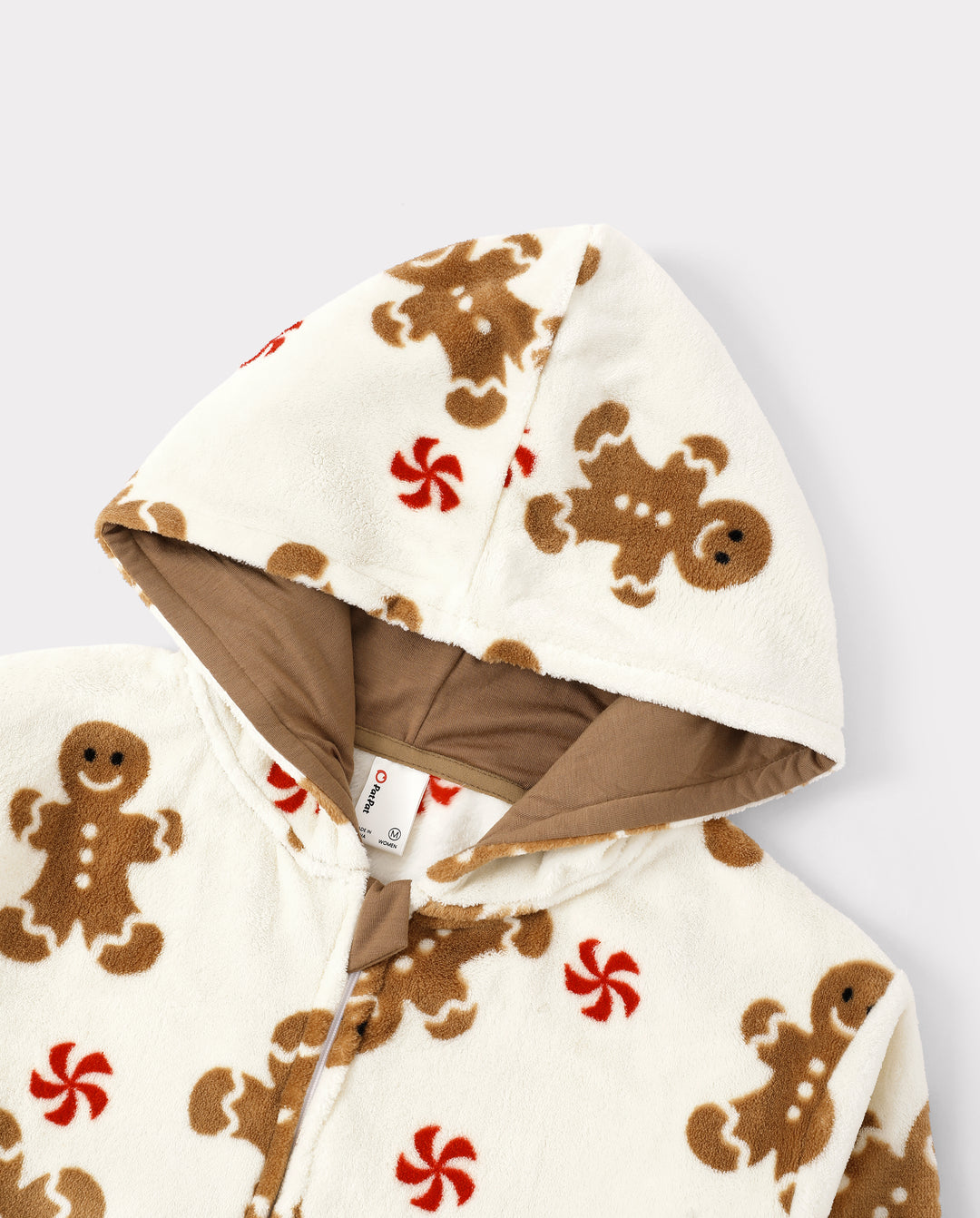Pyjama de Noël assorti pour toute la famille, imprimé pain d’épice, combinaison en polaire corail