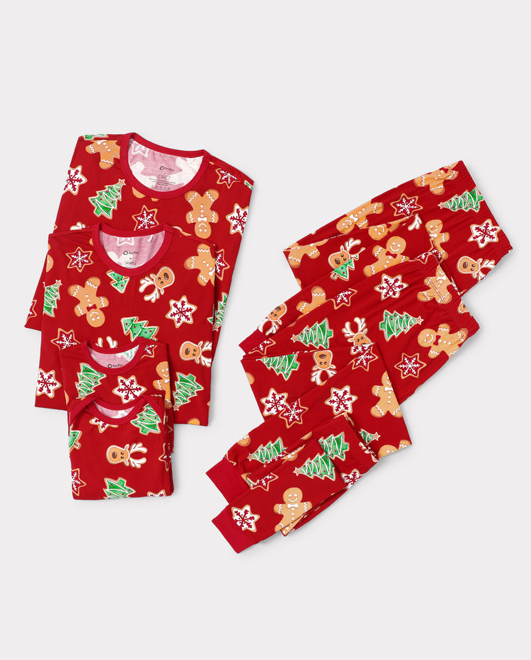 PatPat Family Matching Christmas Pajamas Bamboo Gingerbread & Xmas TreeRed