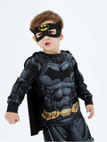 Justice League Toddler Boy Superman/Batman 3pcs Cosplay Costume with Removable Cloak Set Grey