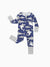 Bamboo Baby Boy/Girl Cartoon Printed 2-Way Zip Onesies Anti Slip Long-sleeve Footie Deep Blue