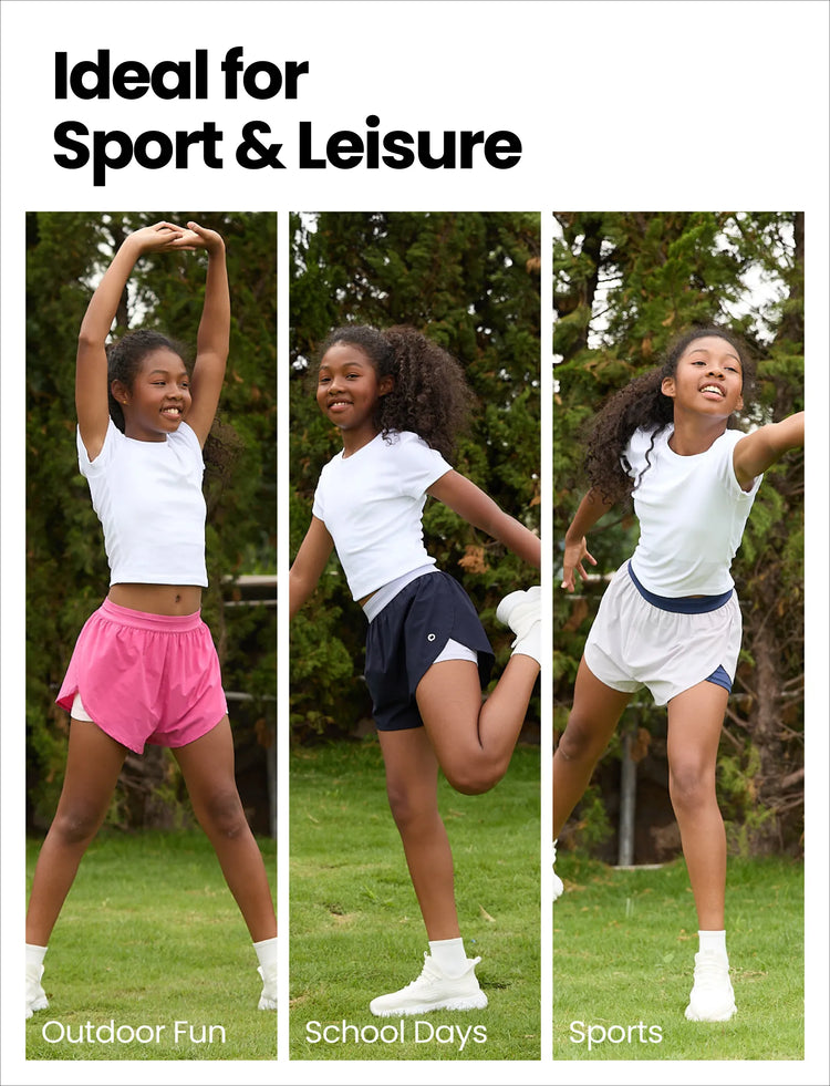 PatPat Lightflow Activewear short de sport ultra léger à séchage rapide pour fille avec doublure en viscose de bambou violet clair