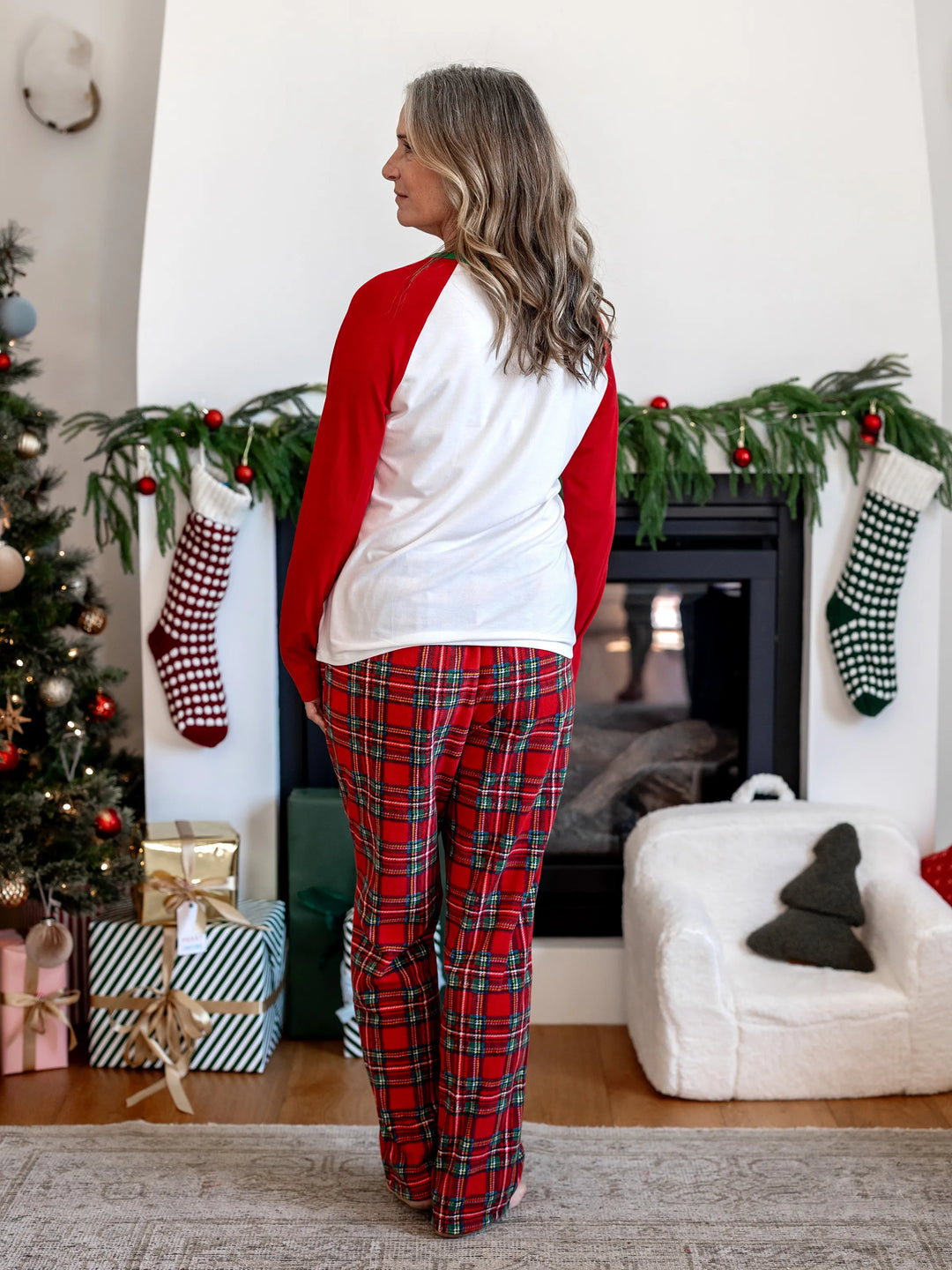 Harry Potter Christmas Family Matching Fleece Pajamas Set with Christmas Socks Red
