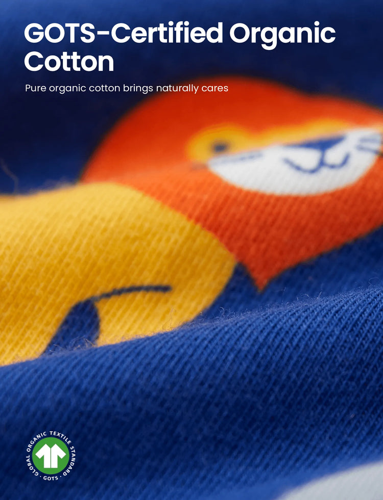 Kleinkind / Kinder 4-teiliger Pyjama aus Bio-Baumwolle 4-in-1 PJ Snug Fit Pjs für Mädchen / Jungen grau