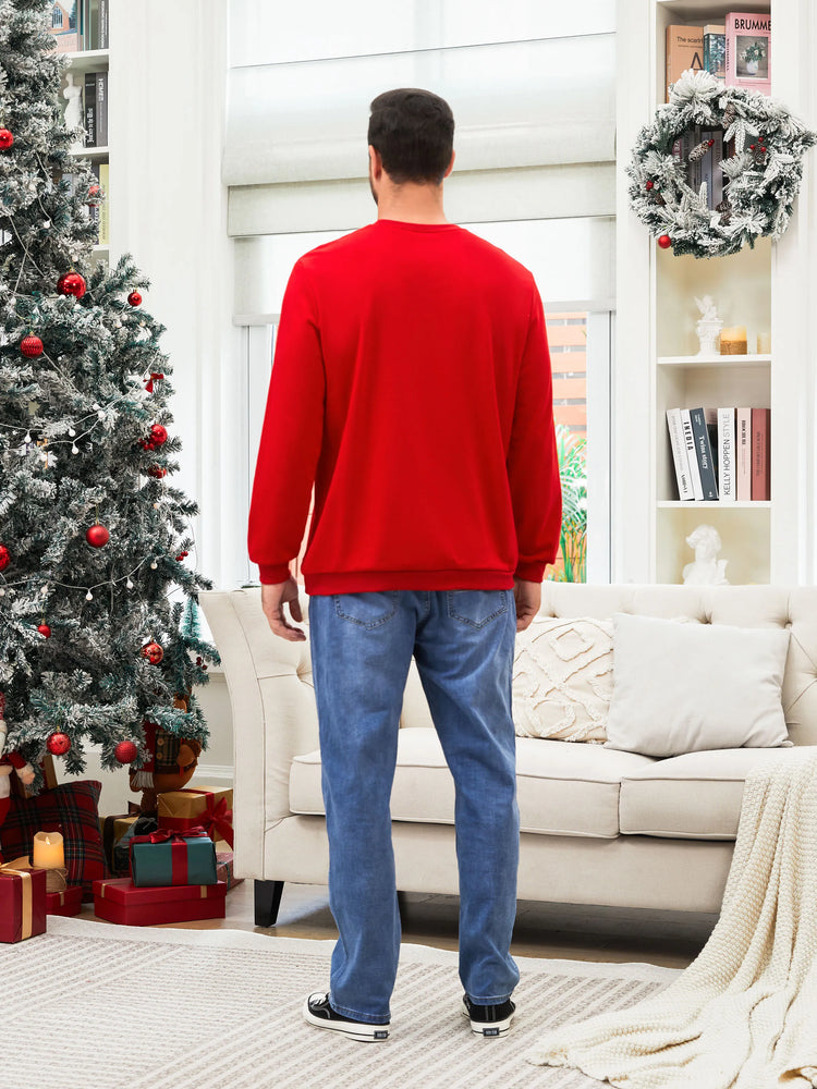 Disney Mickey and Friends Family Matching Christmas Character Print Sweatshirt Red