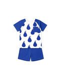 Fresh Market Toddler Boy Vegetable Top & Shorts Set Dark Blue+white
