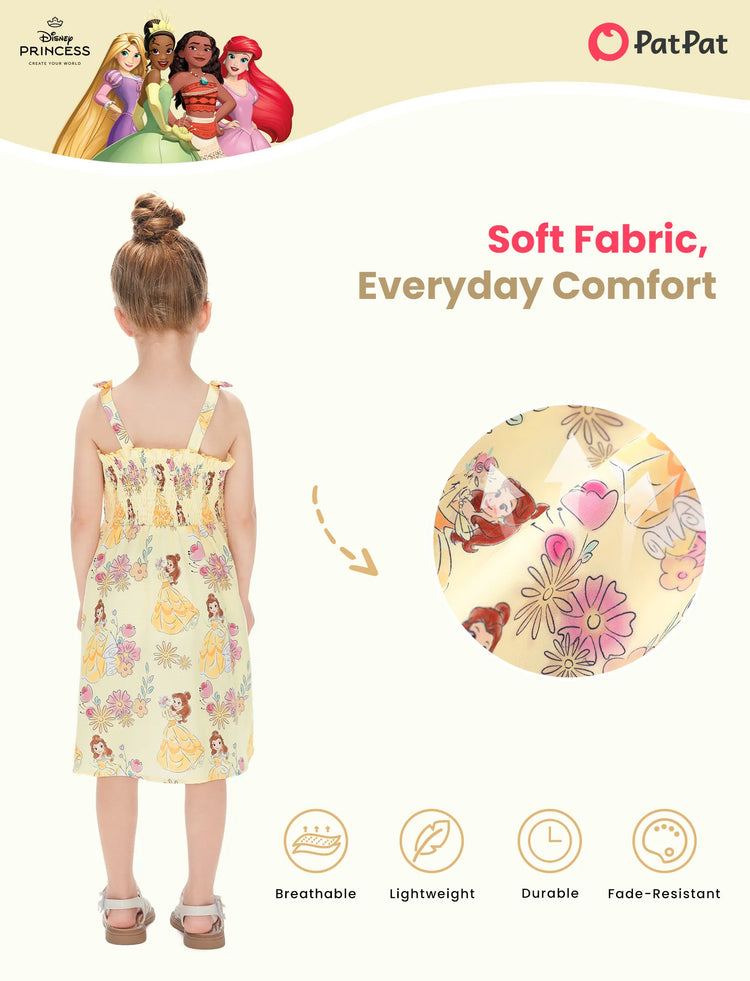 Robe à imprimé floral Disney Princess Belle pour petite fille, jaune