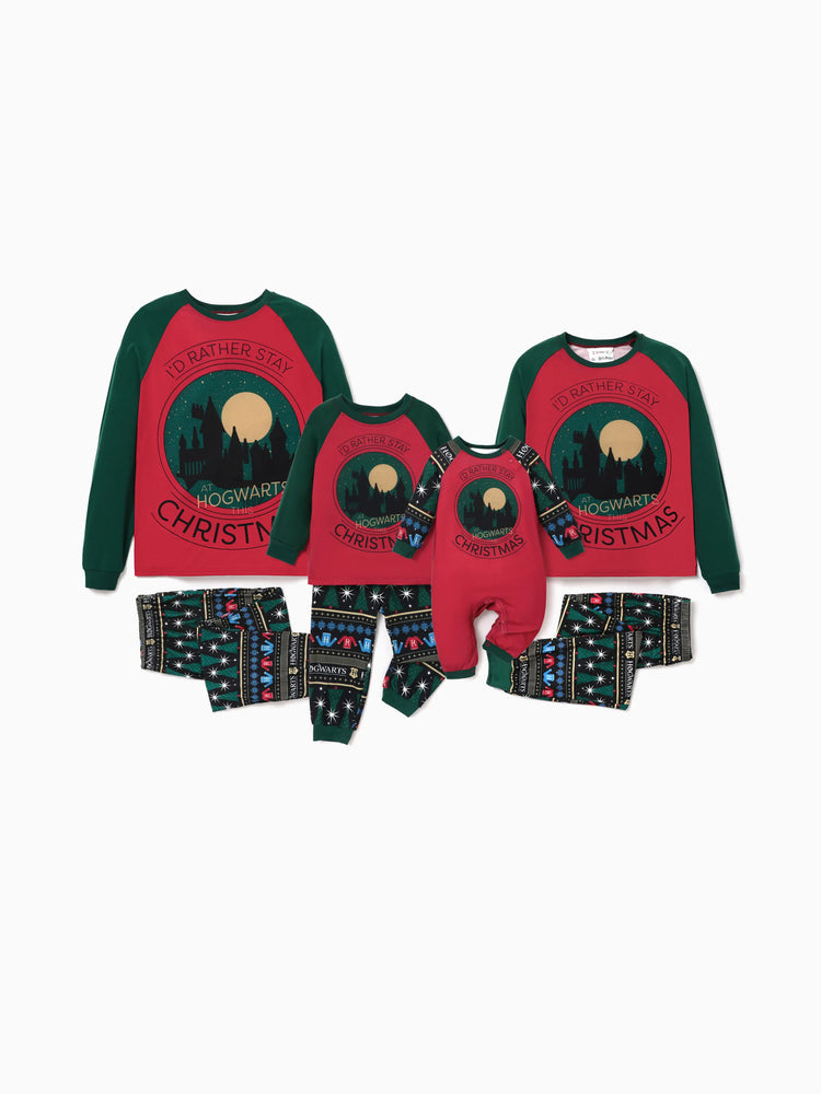 Ensemble pyjama de Noël Harry Potter pour toute la famille, motif Poudlard, avec chaussettes de Noël