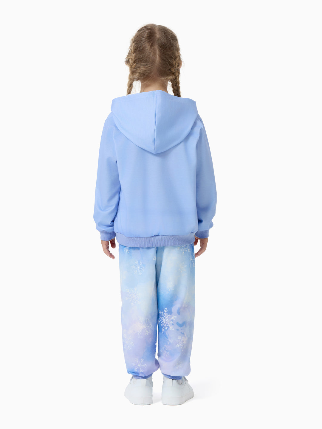 Disney Frozen Elsa & Olaf Kleinkind / Kind Mädchen 2-teiliges Batik-Sweatshirt und Jogginghosen-Set blau