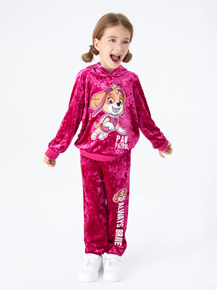 PAW Patrol Toddler Girl 2pcs Skye Velvet Hoodie with Pants Set Roseo