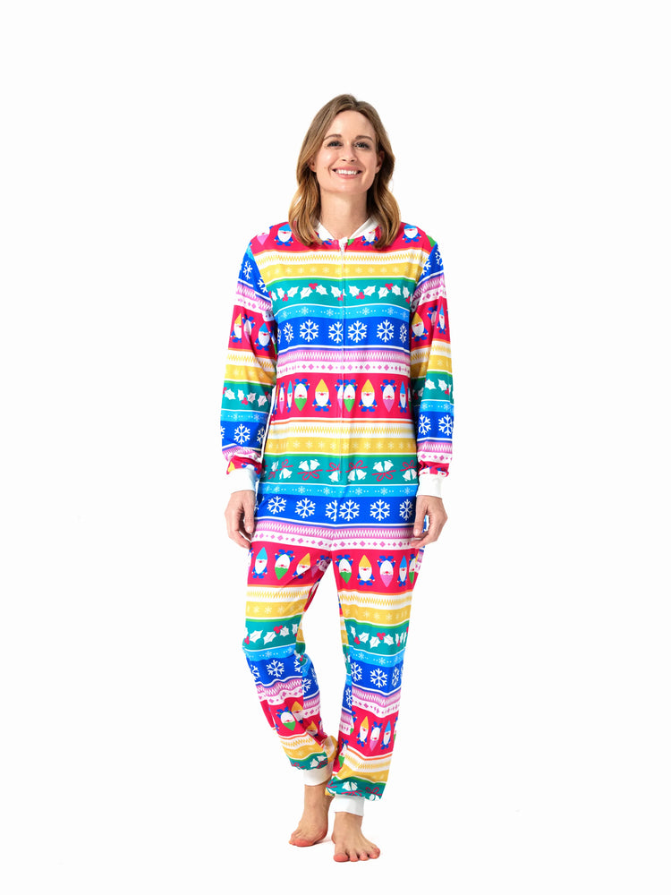 Ensemble pyjama de Noël assorti pour toute la famille, pyjama rayé avec motif gnome de Noël et chaussettes de Noël multicolores