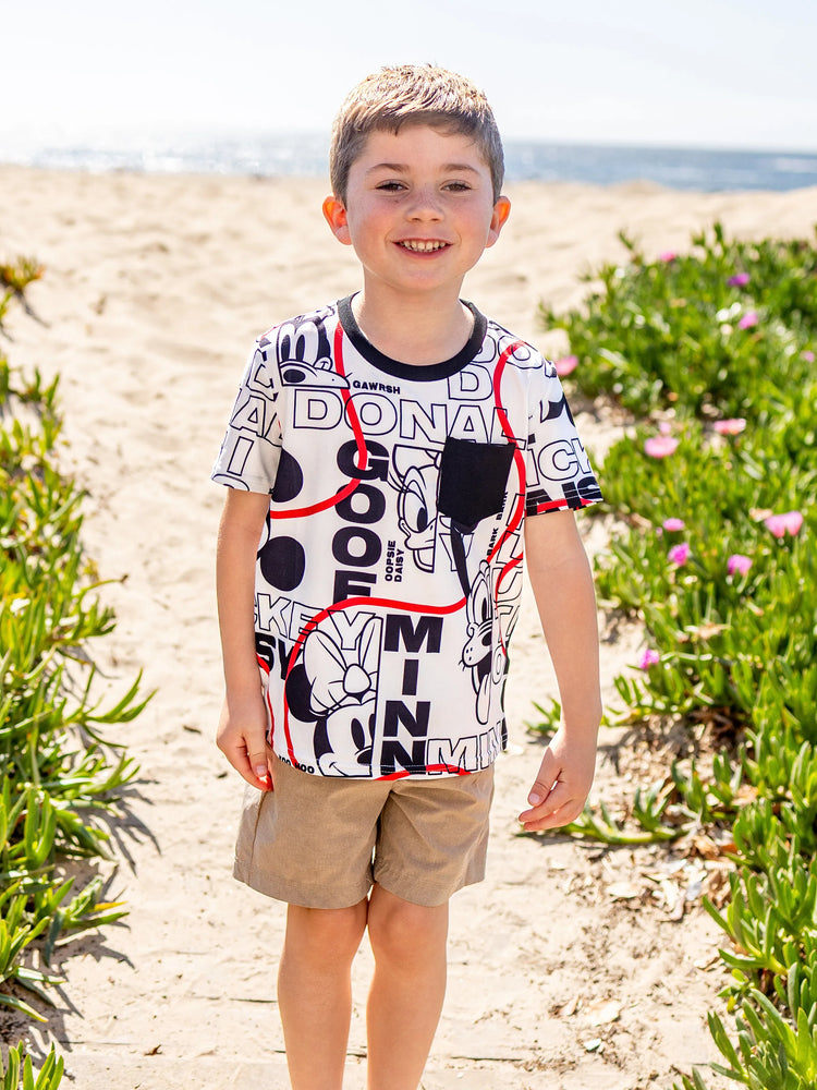 Robe/T-shirt/Combinaison Décontractée Assortie Famille Disney Mickey et ses Amis Graffiti Noir