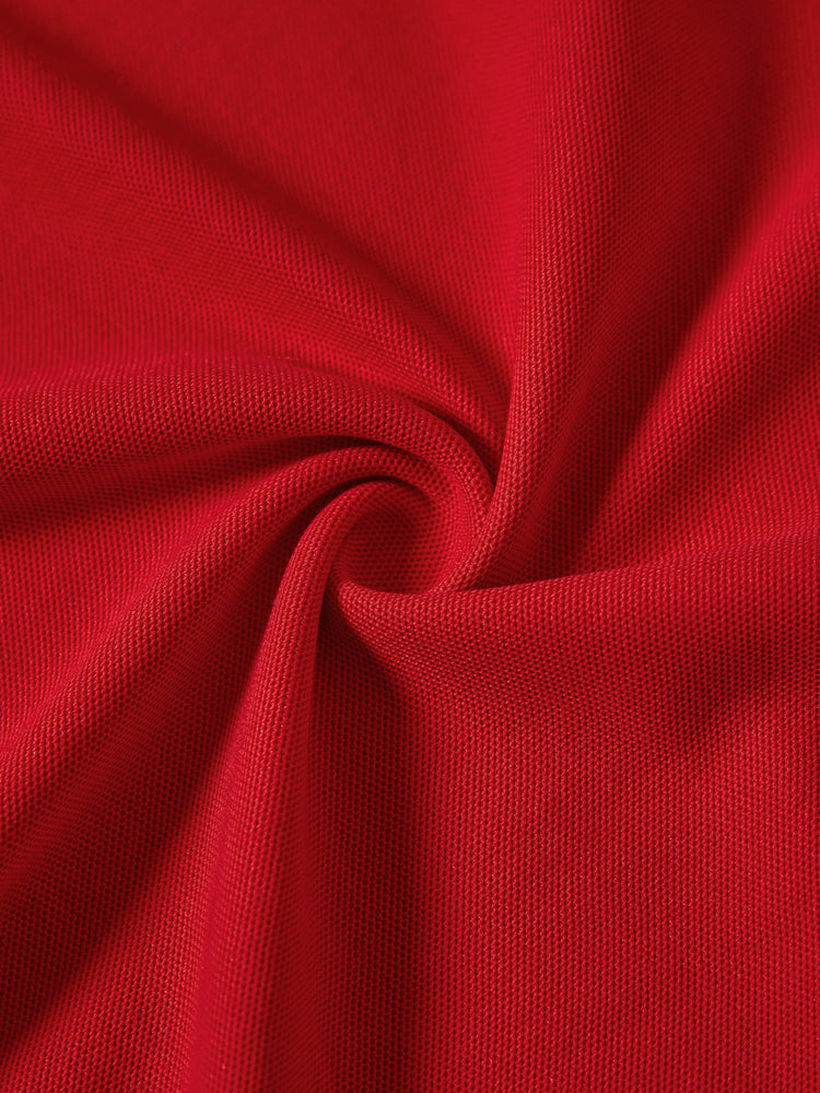 Ensembles assortis pour toute la famille : hauts à manches courtes et col à revers, couleur unie, robes sirène/en maille, rouge
