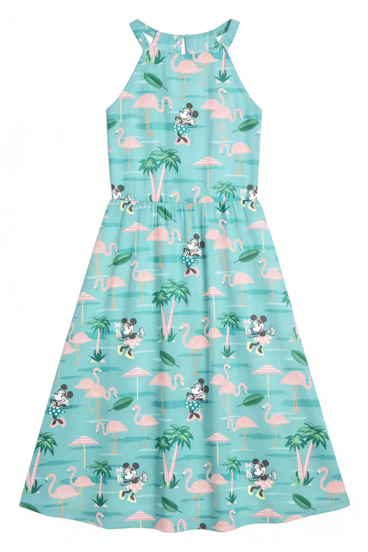 Disney Mickey and Friends Mommy and Me Minnie Mouse Halter Design Dress Mint Green