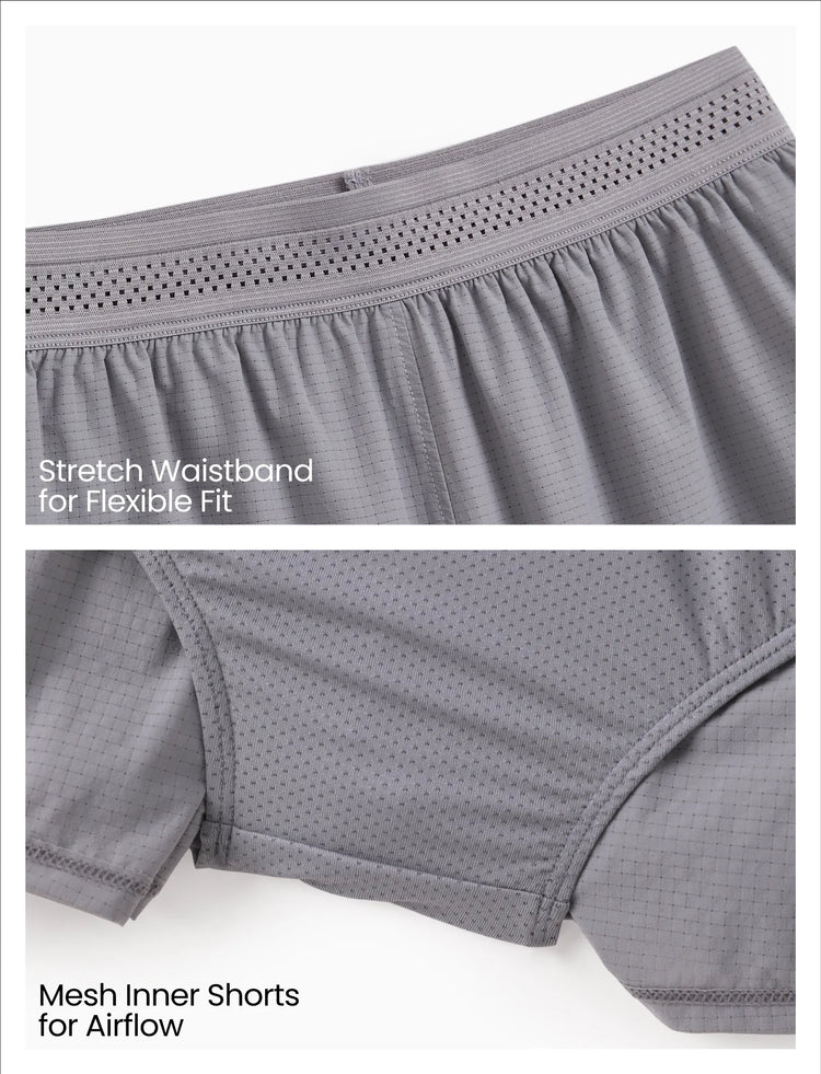 PatPat Lightflow Activewear Kid Boy athletic ultra light quick dry shorts Grey