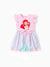 Disney Princess Ariel Toddler Girl Character Print Bowknot Mesh Ruffled Romper Pink
