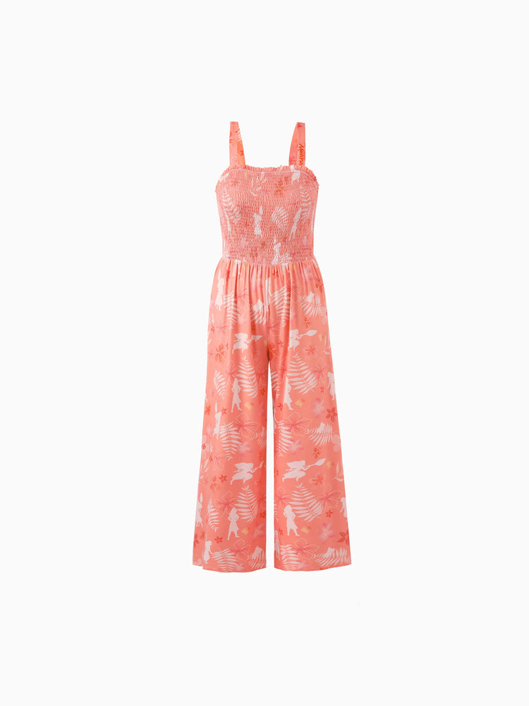 Disney Princess Mommy and Me Moana Allover Print Jumpsuit Orange red