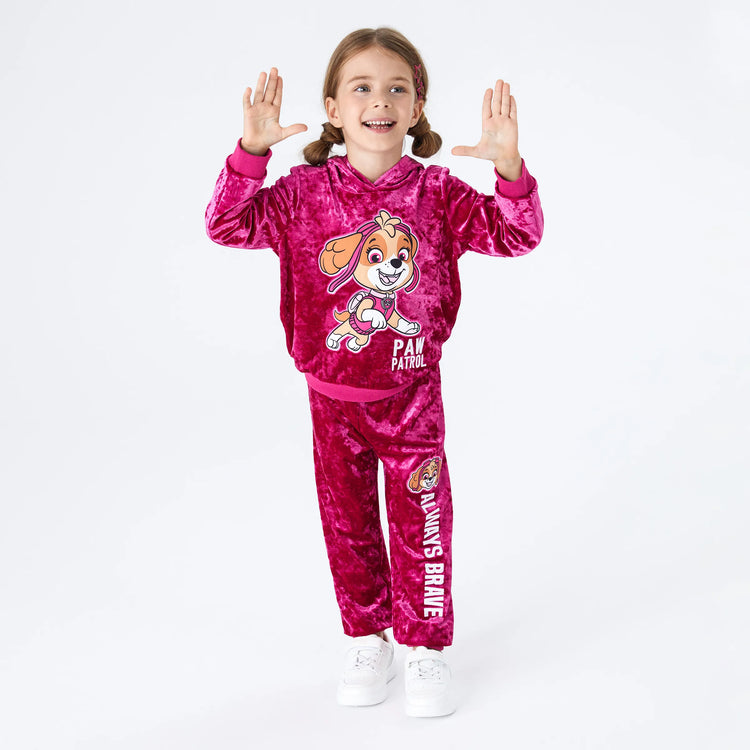 PAW Patrol Toddler Girl 2pcs Skye Velvet Hoodie with Pants Set Roseo