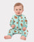 Patpat Baby Neutral 1pc Floral Bamboo Blend Snug Fitting Zip Up Footless Pajamas Khaki