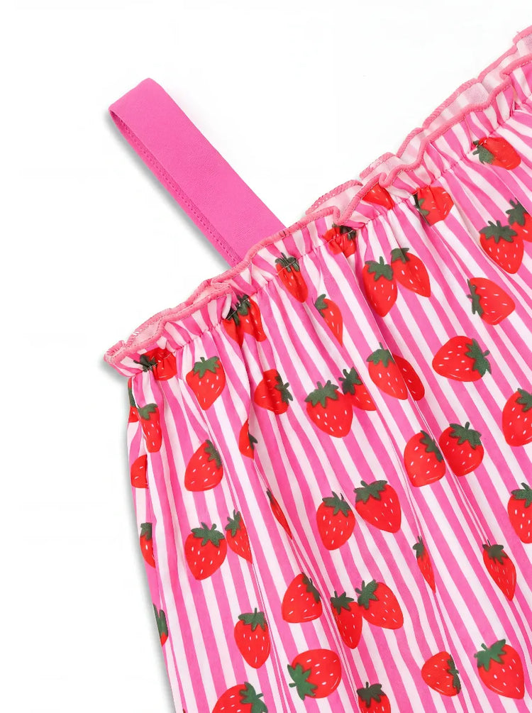 Fresh Market Baby Girl Strawberry Top & Bloomer Set Hot Pink