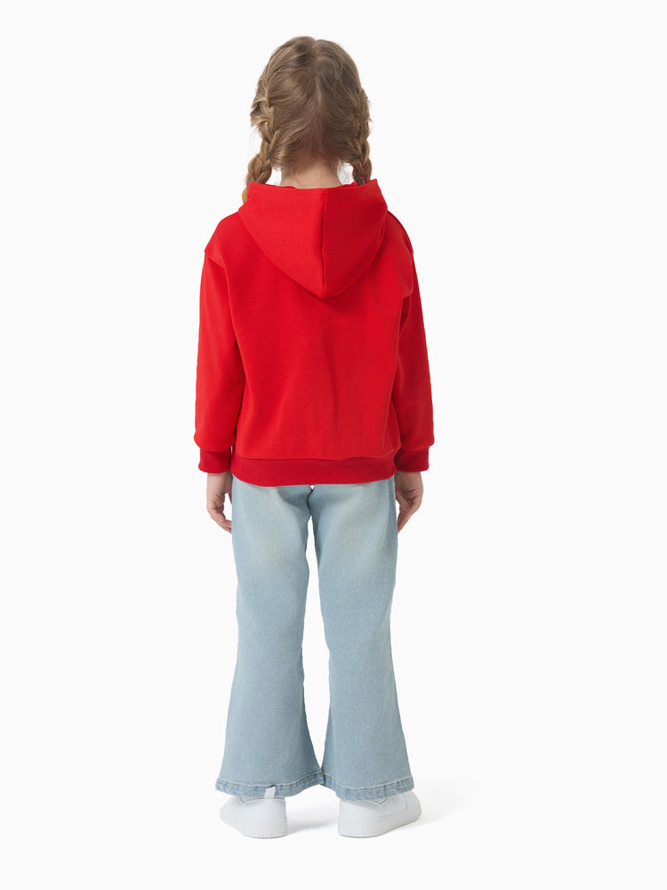 Disney Stitch Christmas Kid Boy/Girl 46% Cotton Childlike Hooded Sweatshirt Red