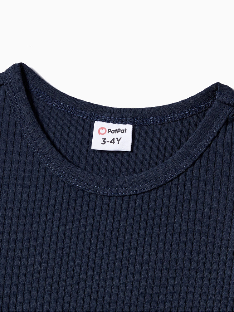 Family Matching Color-Block Knit Long-Sleeved Dresses And Tops Sets Multi-color