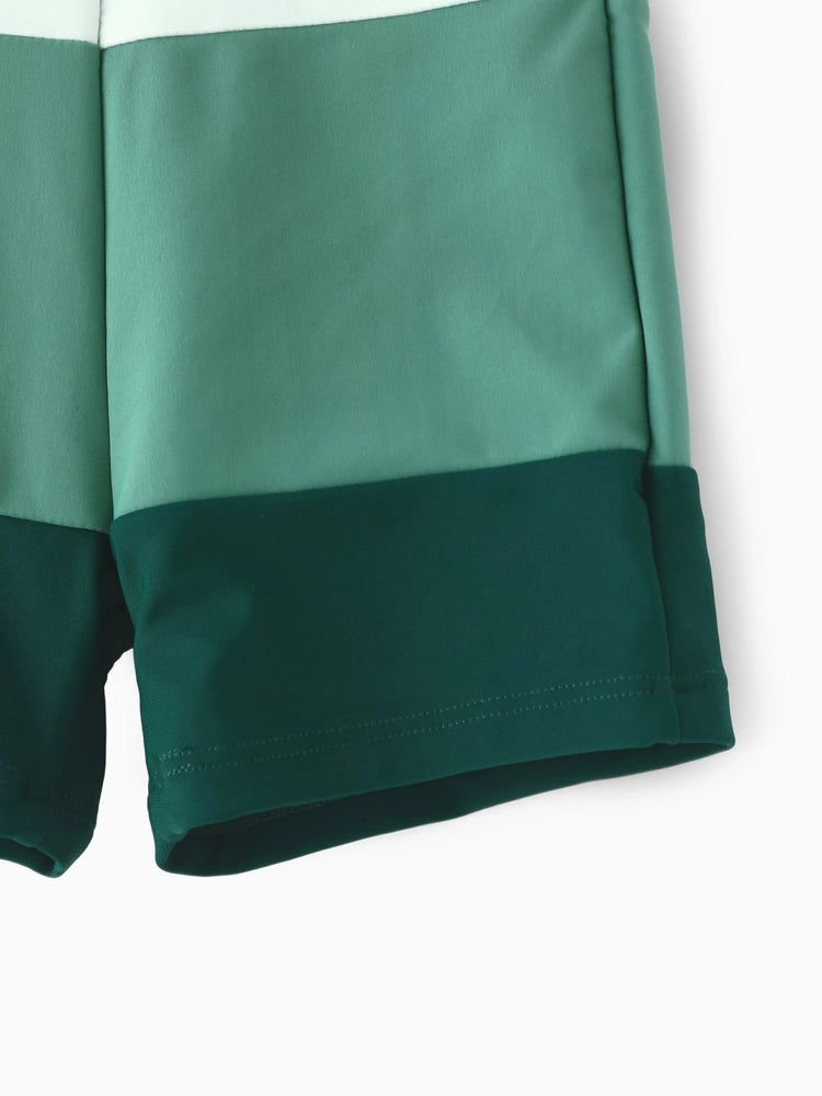 Bañador familiar a juego con bloques de color o traje de baño cruzado con escote en V lateral multicolor