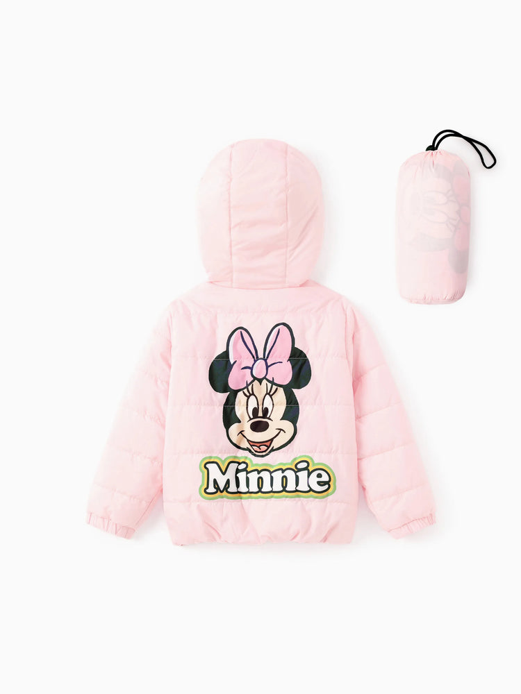 Doudoune à imprimé Minnie Disney Mickey et ses amis pour petite fille avec sac de rangement, rose