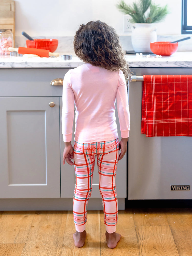 Ensemble pyjama ajusté Barbie Noël Maman et coton bio rose