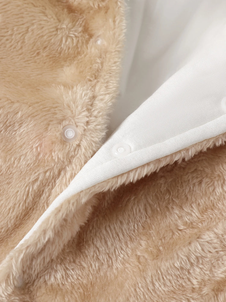 Baby Junge/Mädchen Bärenstil Kapuzenpullover aus Fleece khaki