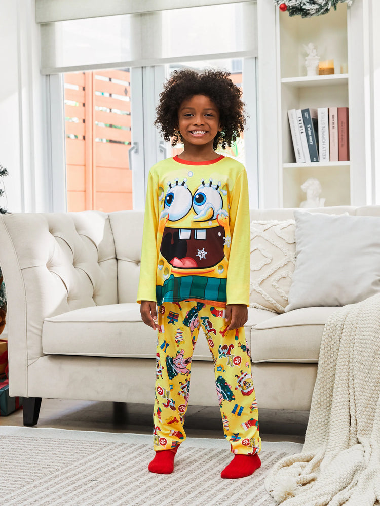 Ensemble pyjama imprimé Bob l'éponge de Noël pour toute la famille avec chaussettes de Noël 