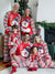 Frosty the Snowman Christmas Family Matching Fair Isle Pattern Polar Fleece Pajamas Set Red
