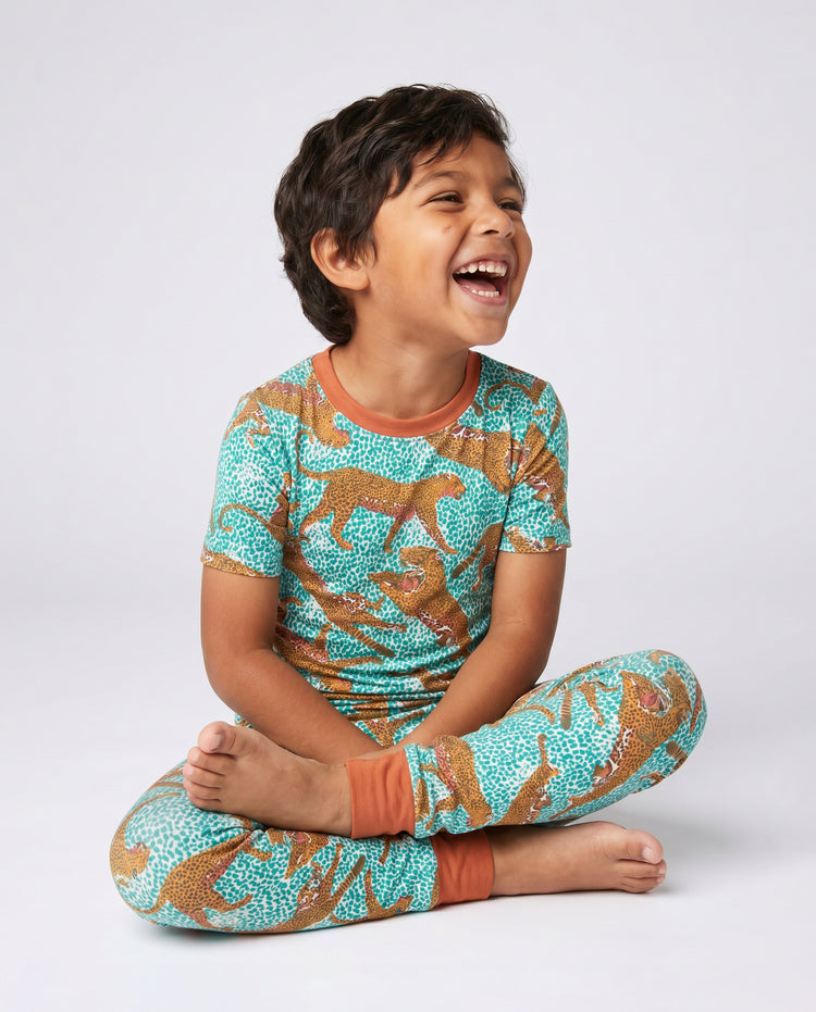 Pijama de bambú de 3 piezas para niños pequeños/niños, para Navidad/Halloween, 2 en 1, para las 4 estaciones (ajustado), color verde