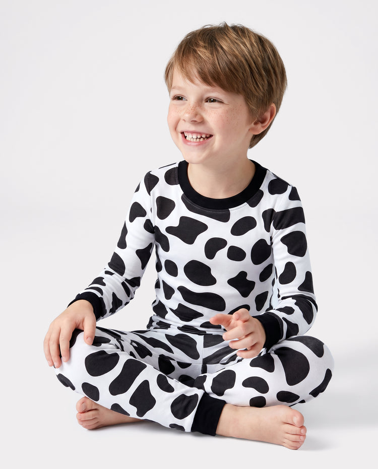 Christmas / Halloween Pajamas 2-piece Pajama Set With Childlike Print for Toddler / Kids ( Snug-Fitting ) Black
