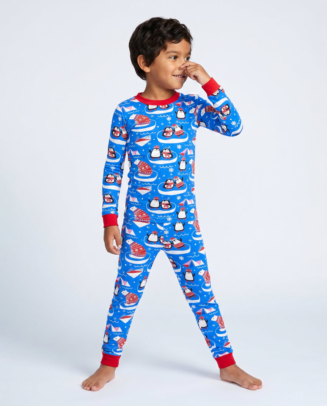 Christmas / Halloween Pajamas 2-piece Bamboo Pajamas Set With Playful Print for Toddler / Kids ( Snug-Fitting) Light Blue
