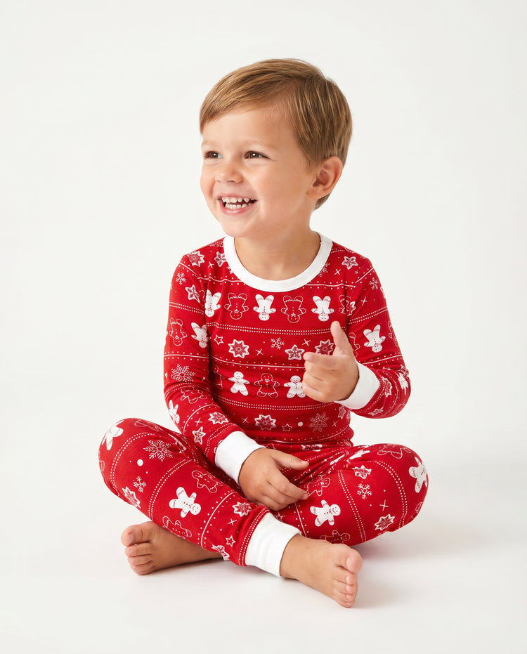Christmas / Halloween Pajama 2-piece Bamboo Pajamas Set With Childlike Print for Baby / Toddler( Snug-Fitting) Red