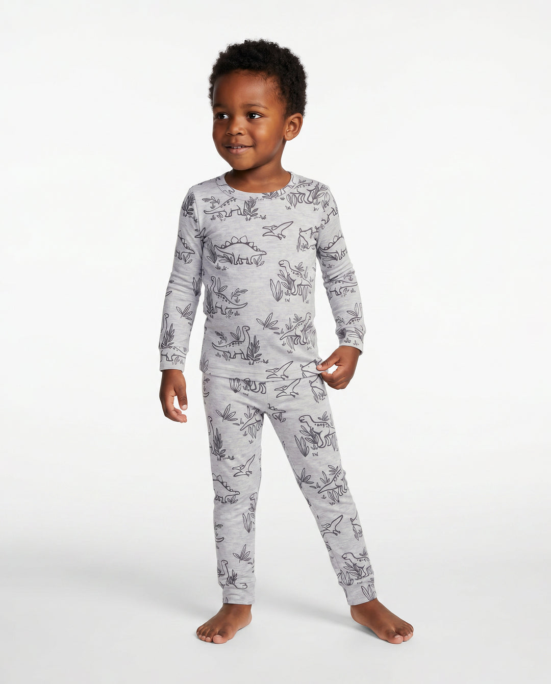 Kleinkind / Kinder 2-teiliger Pyjama mit Animal-Print ( eng anliegend ) grau