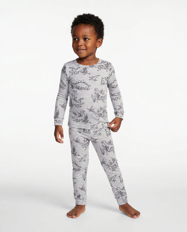 Kleinkind / Kinder 2-teiliger Pyjama mit Animal-Print ( eng anliegend ) grau
