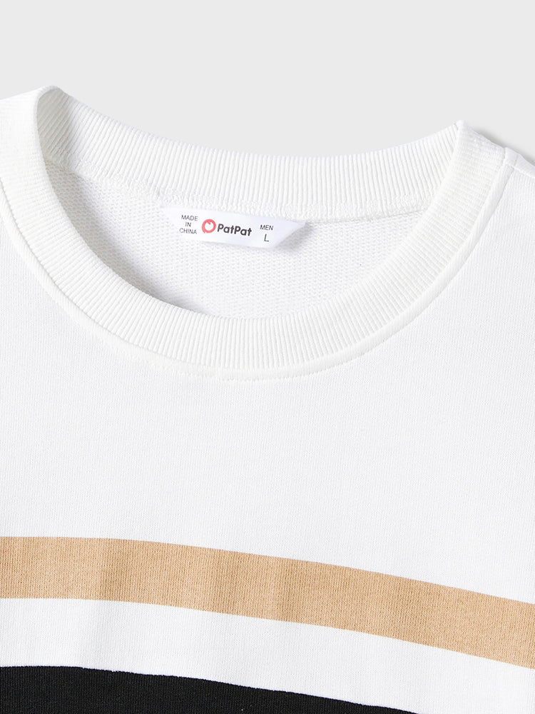 Family Matching Black-Almond Mesh Skirt and Classic Round Neck Long Sleeve Tops Sets Black