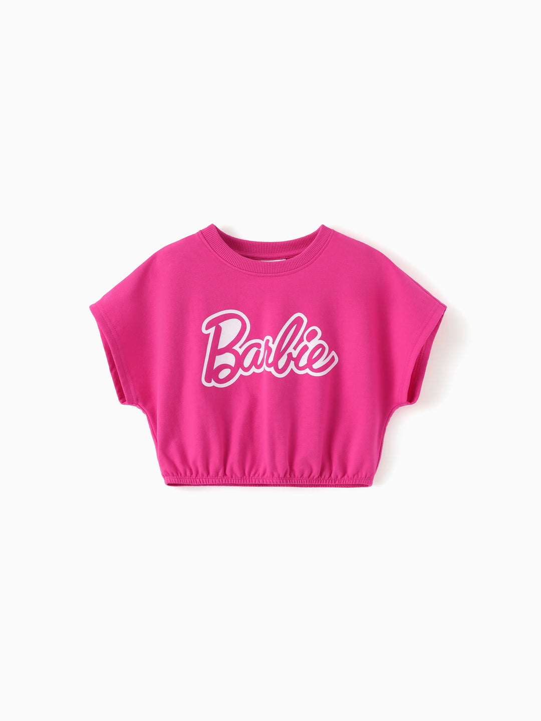 Barbie Mommy and Me 2-teiliges Fledermausärmel Crop-Top und Shorts Set Hot Pink