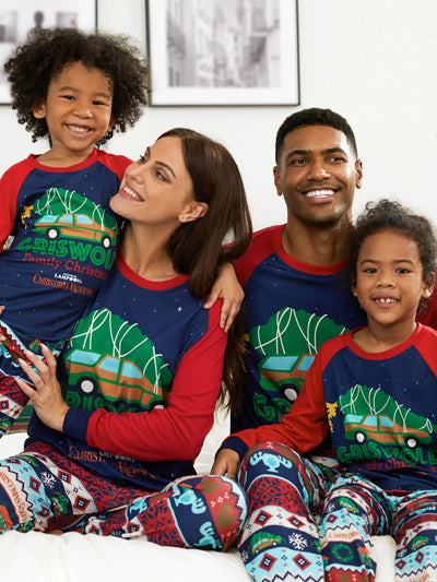 Christmas Vacation Family Matching Character Print Pajamas Sets with Christmas Socks
