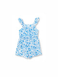 Ocean Vibes Toddler Girl Tropical island Romper Blue
