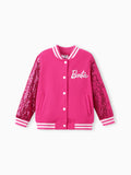 Tenue Barbie pour petite fille avec blouson aviateur à manches pailletées Roseo
