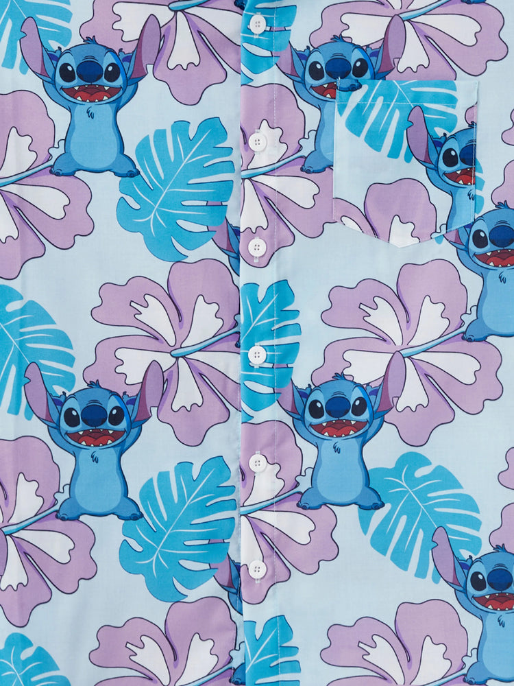 Daddy and Me Disney Stitch Family Matching Naia™ Stitch and Hawaii Style Floral Print Sleeveless Dress/Onesie／Shirt Multi-color